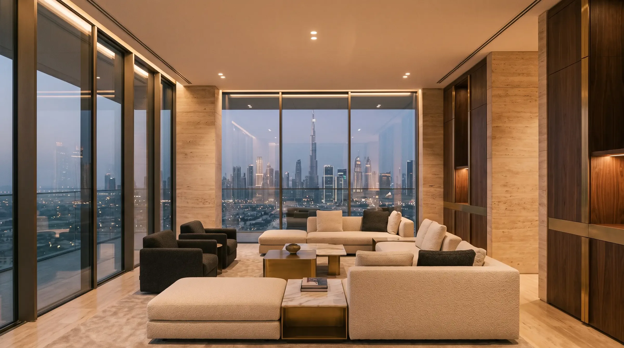 Penthouse mit Blick auf die Skyline von Dubai