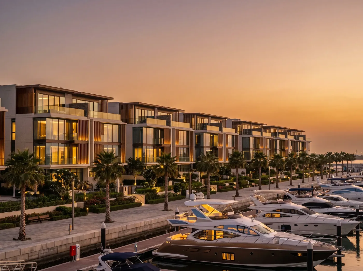 Townhouses an der Marina von Yas Island