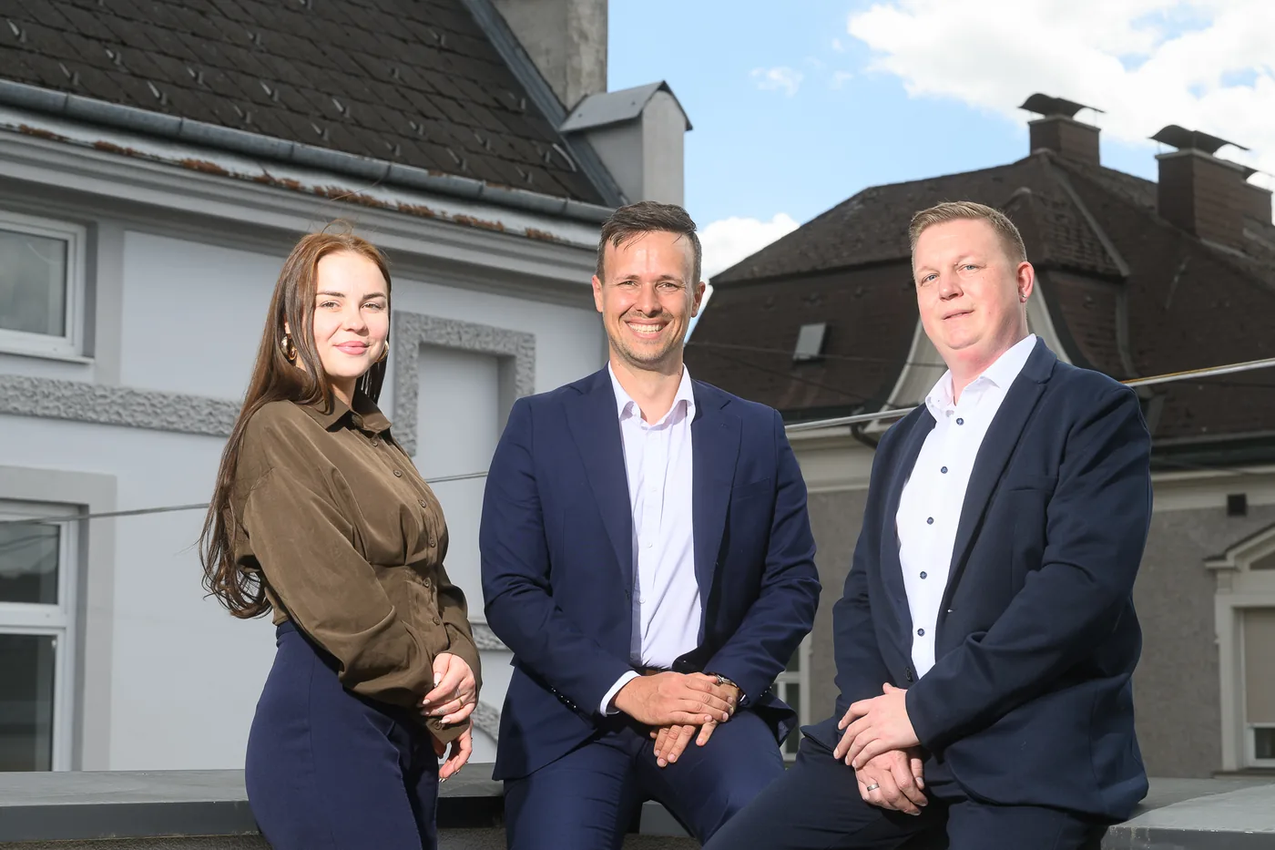 Das Team der CE Immo Group über den Dächern von Wels